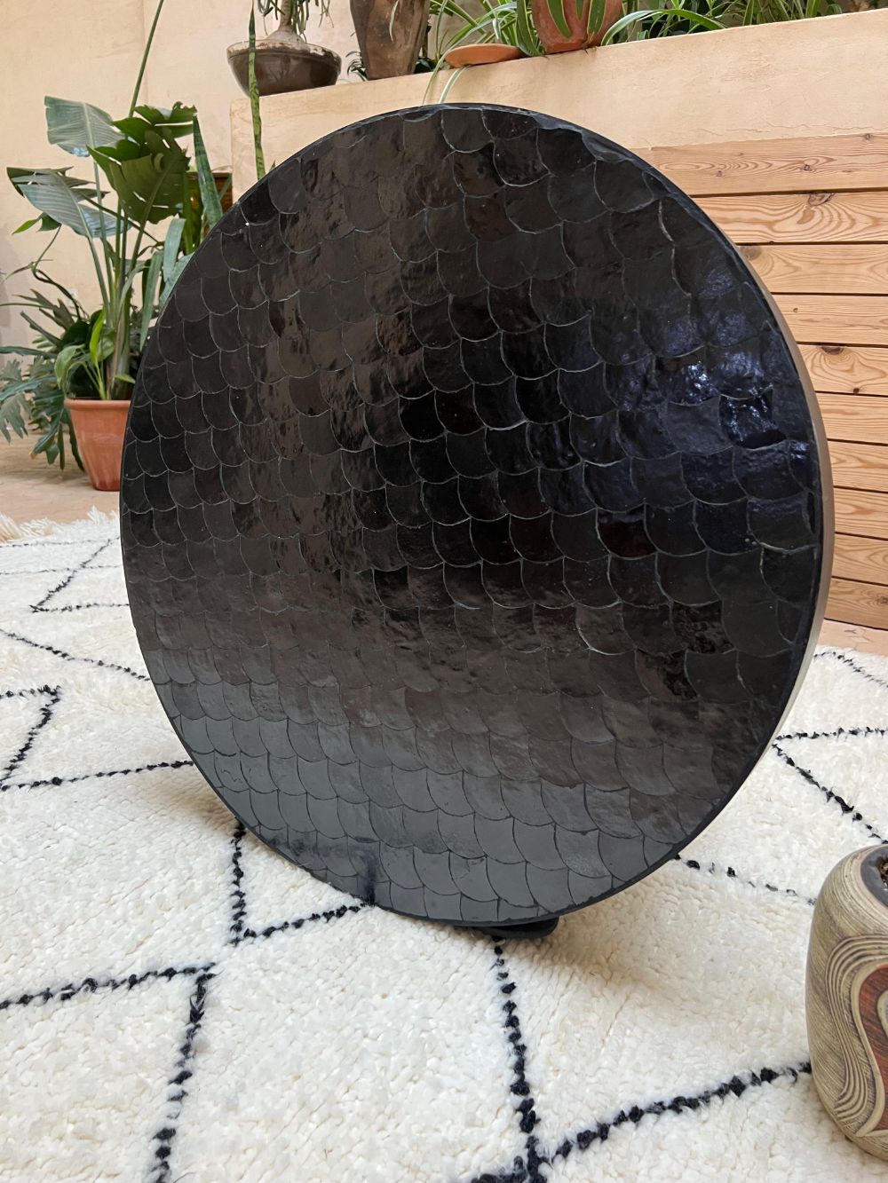 Mosaiikkipöytä, valkoinen 70cm