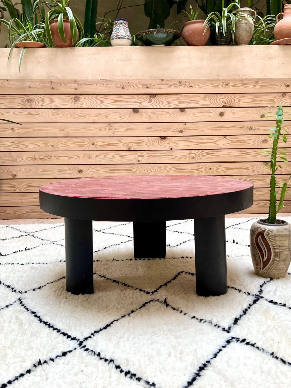 Mosaiikkipöytä, valkoinen 70cm