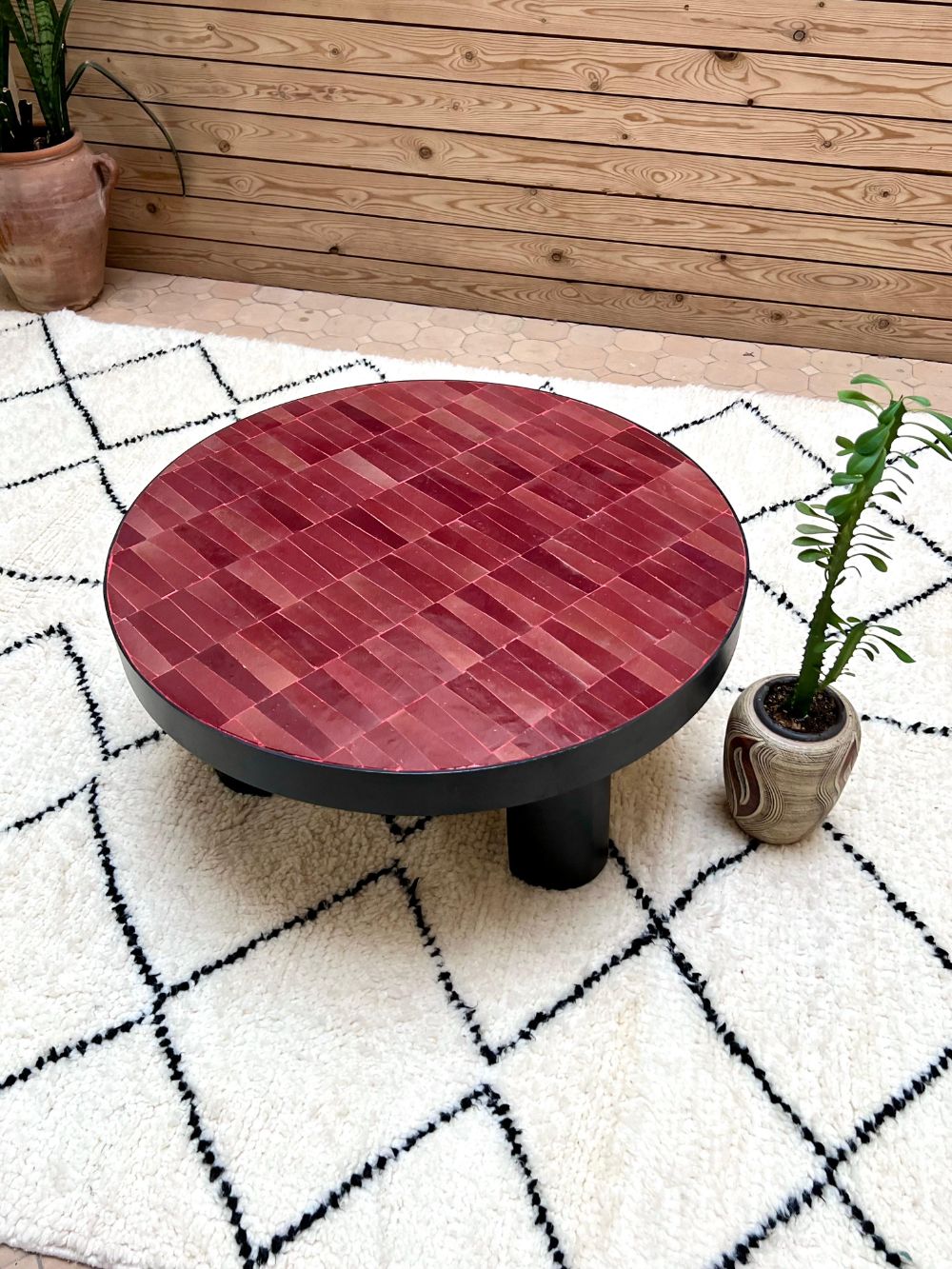 Mosaiikkipöytä, valkoinen 70cm