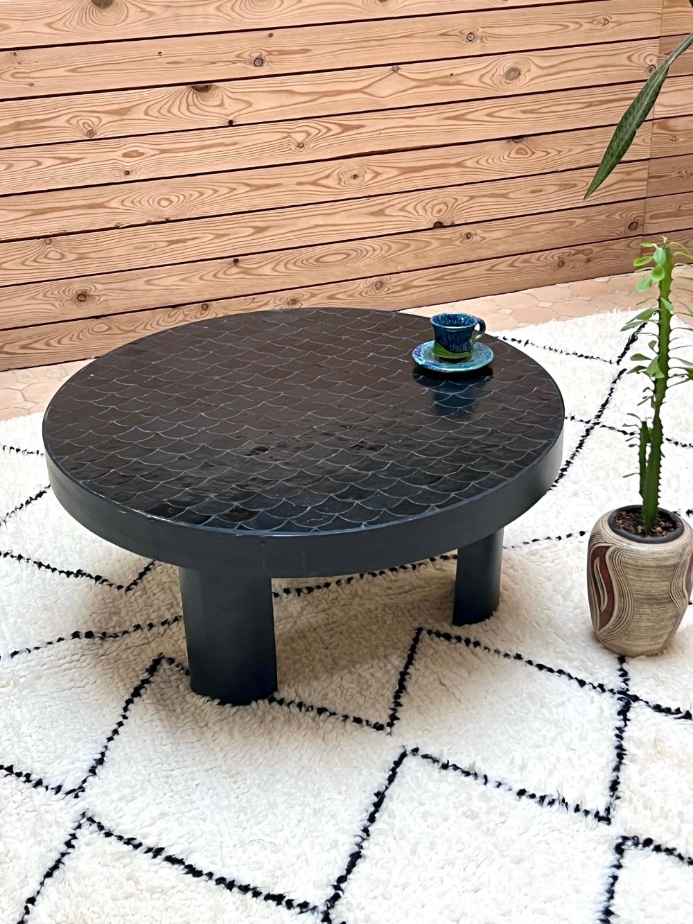 Mosaiikkipöytä, valkoinen 70cm