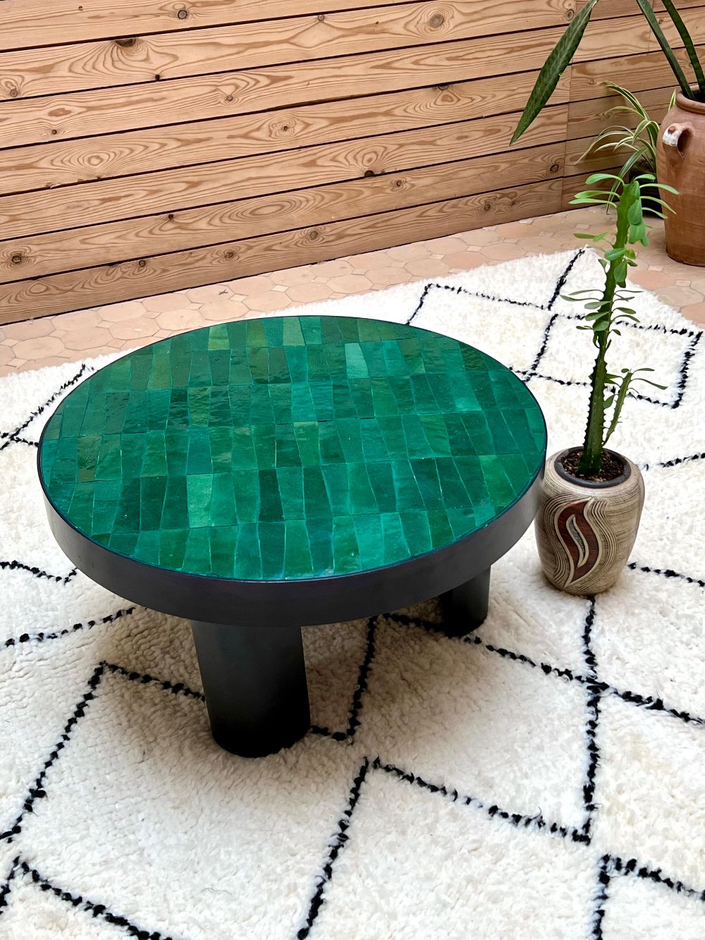 Mosaiikkipöytä, valkoinen 60cm