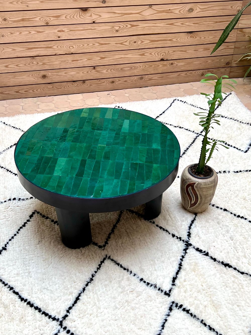 Mosaiikkipöytä, valkoinen 60cm