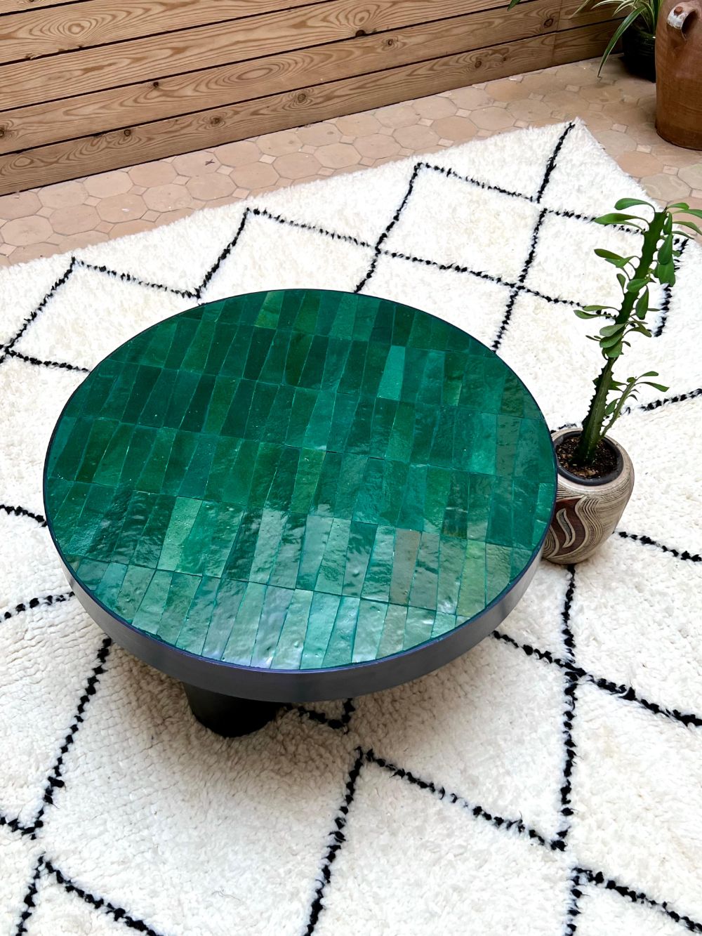 Mosaiikkipöytä, valkoinen 60cm