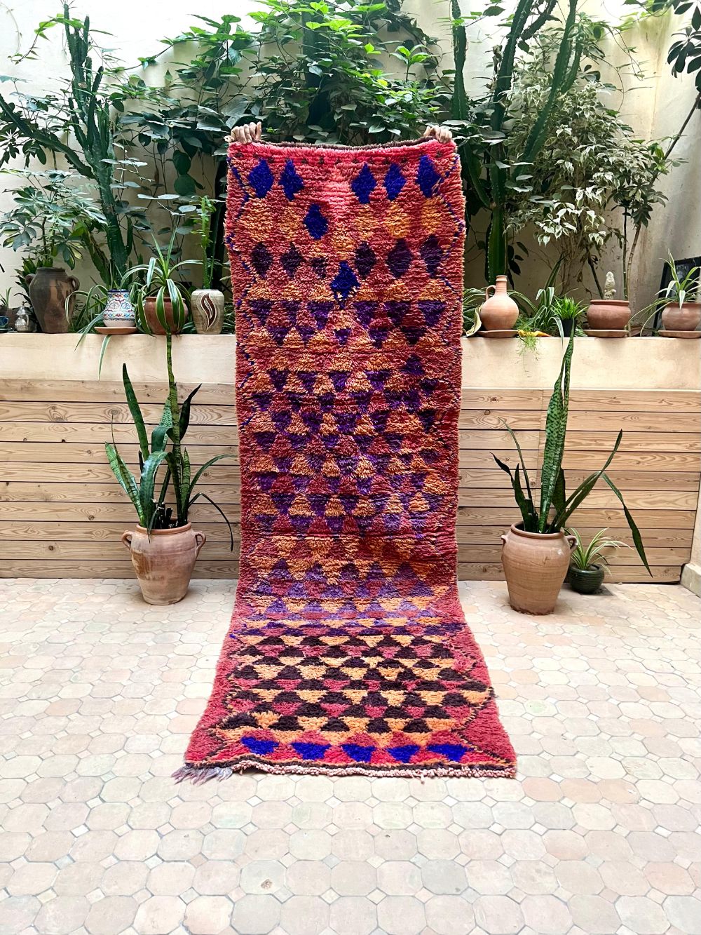 Moroccan Vintage Boujaad Runner Rug 290x90cm