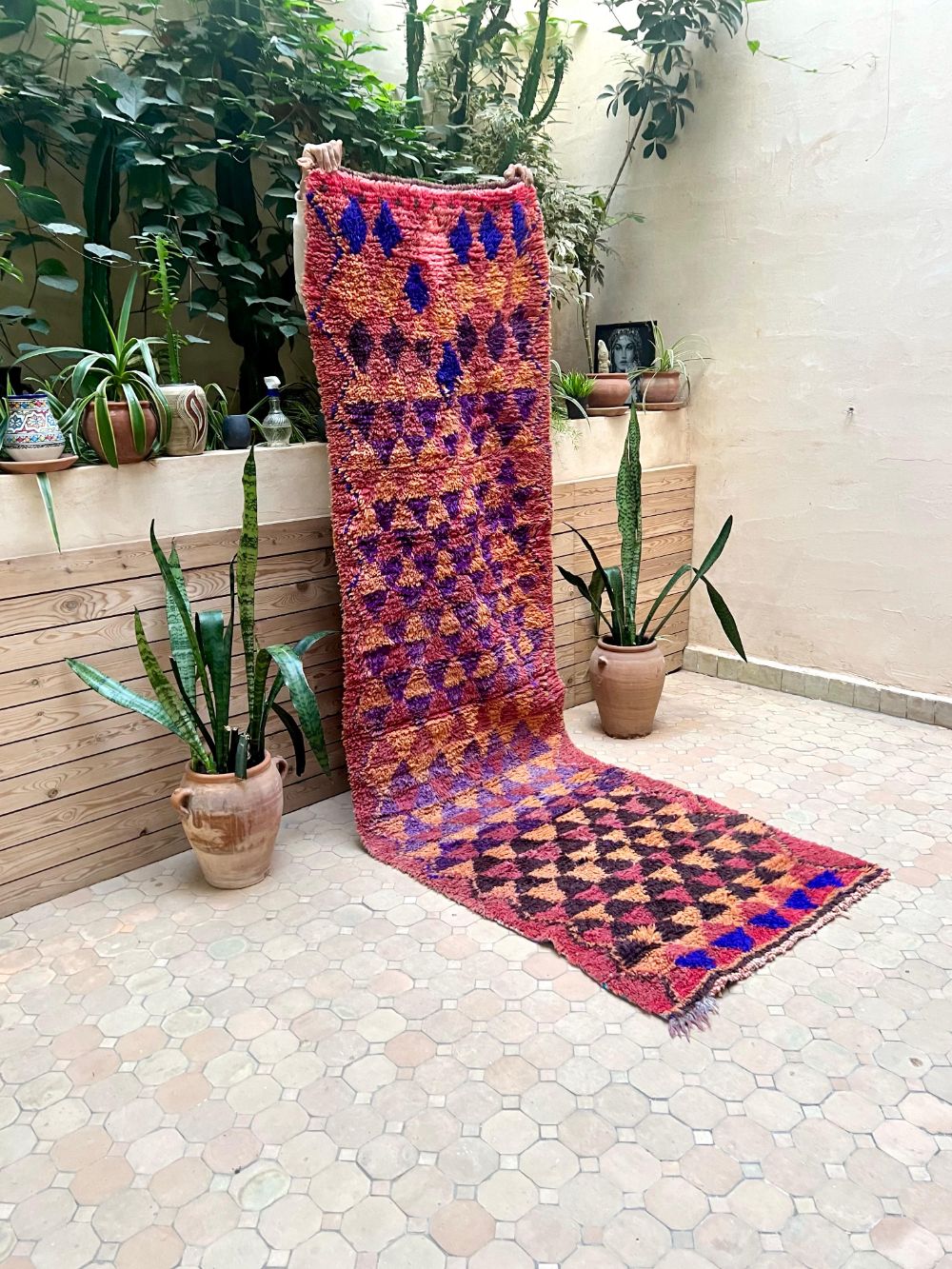 Moroccan Vintage Boujaad Runner Rug 290x90cm