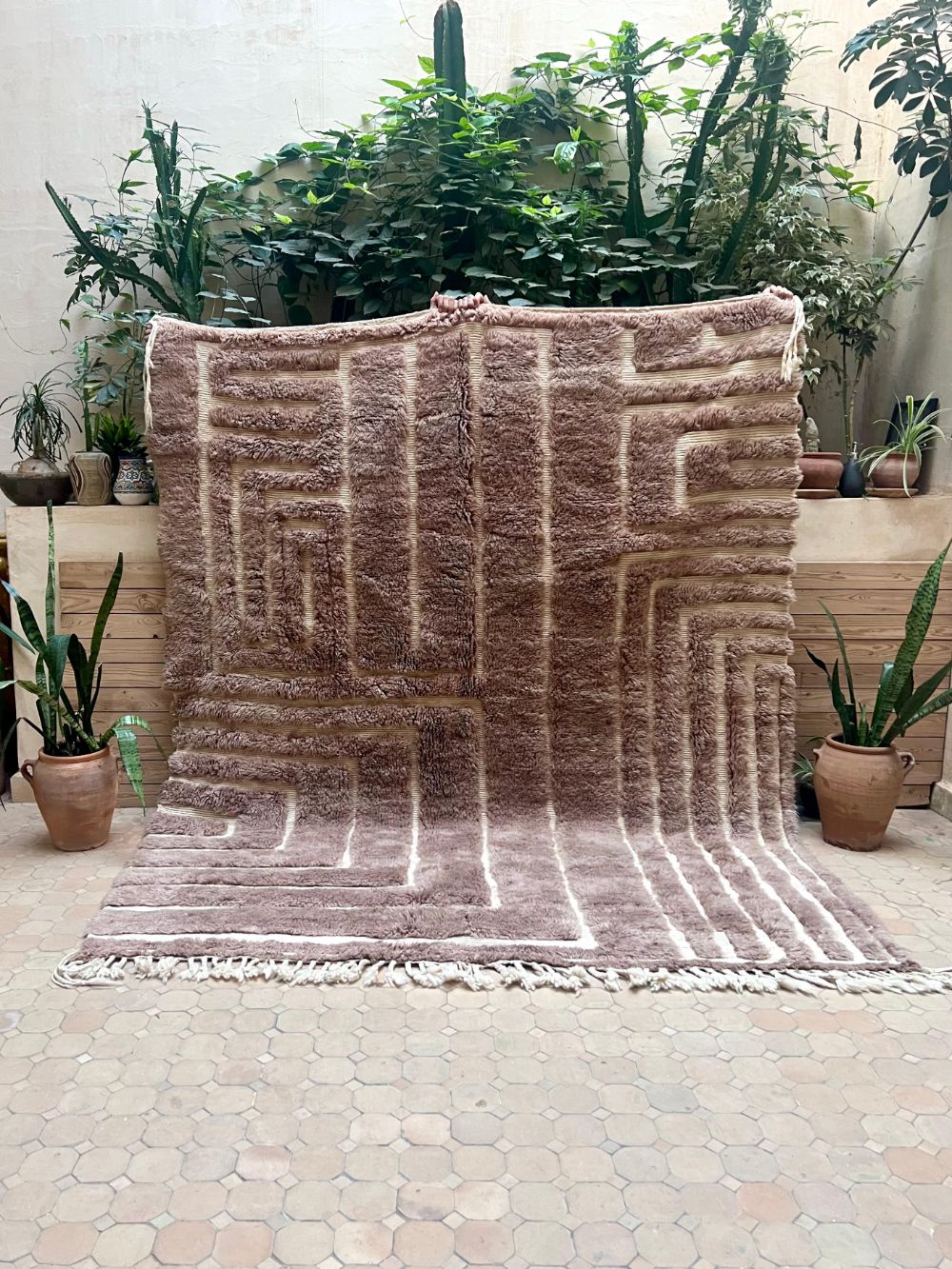 Moroccan Art Deco Brown Rug 270×215cm