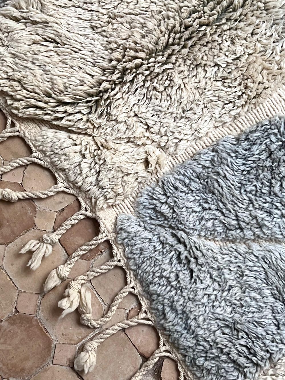 Moroccan Grey and Blue Rug 260x160cm