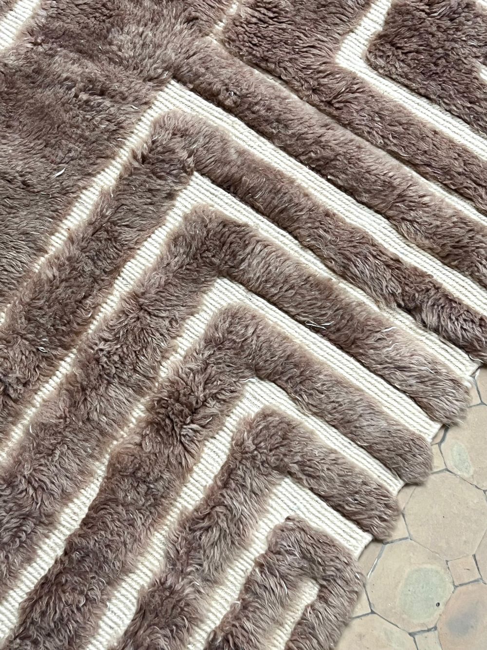 Moroccan Art Deco Brown Rug 270×215cm