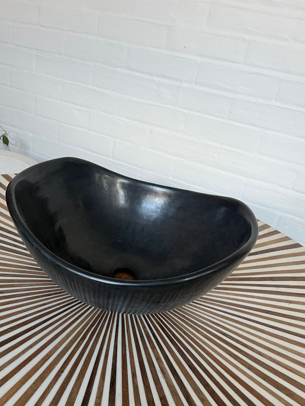 Moroccan Washbasin sink graphite grey Tadelakt