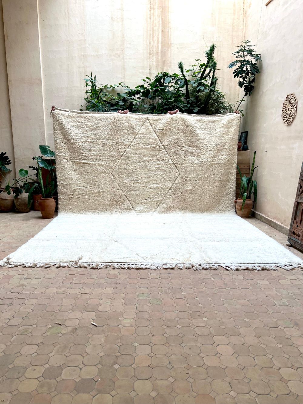Moroccan All White Rug 405x310cm