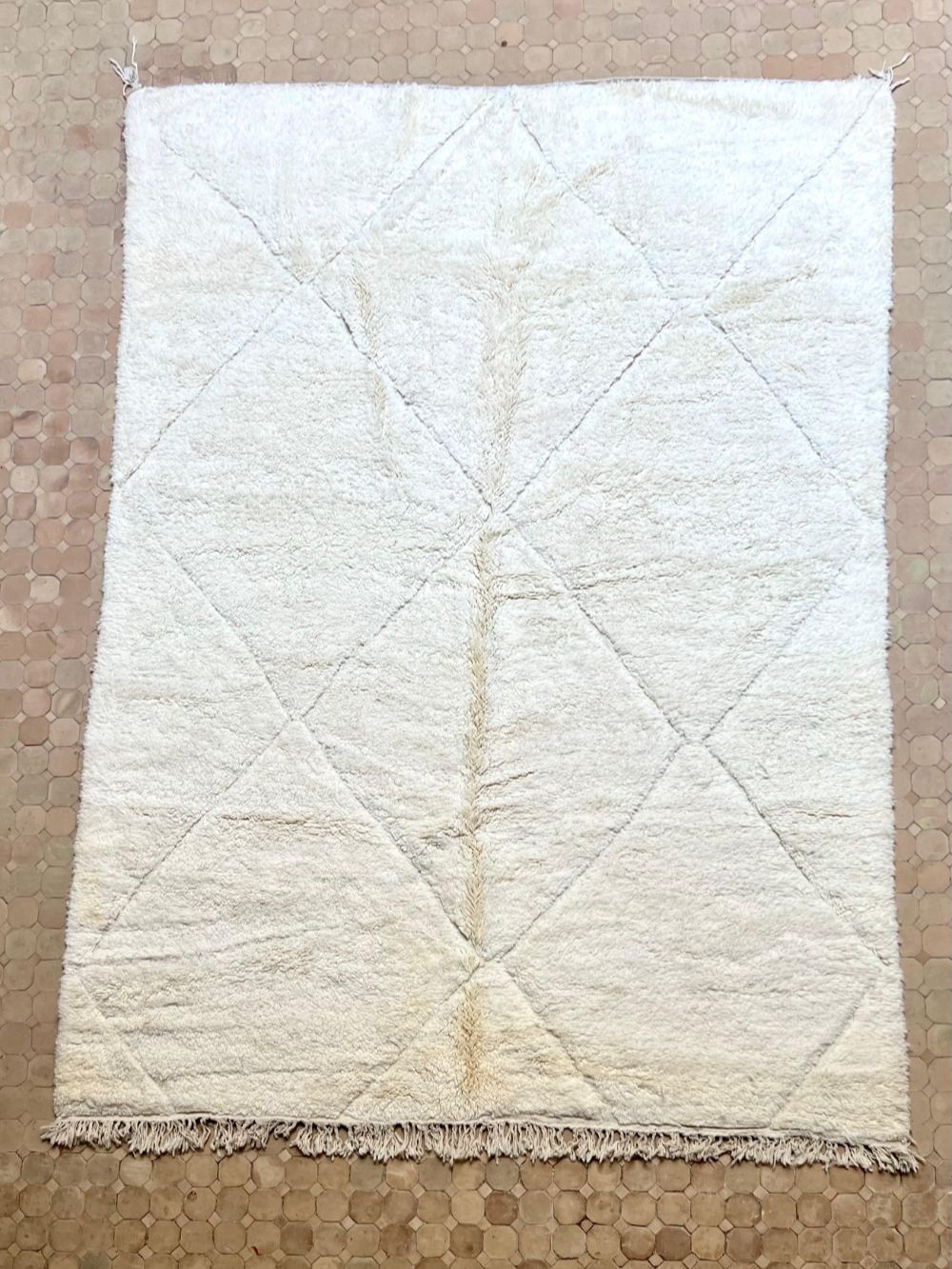 Moroccan All White Rug 340x245cm