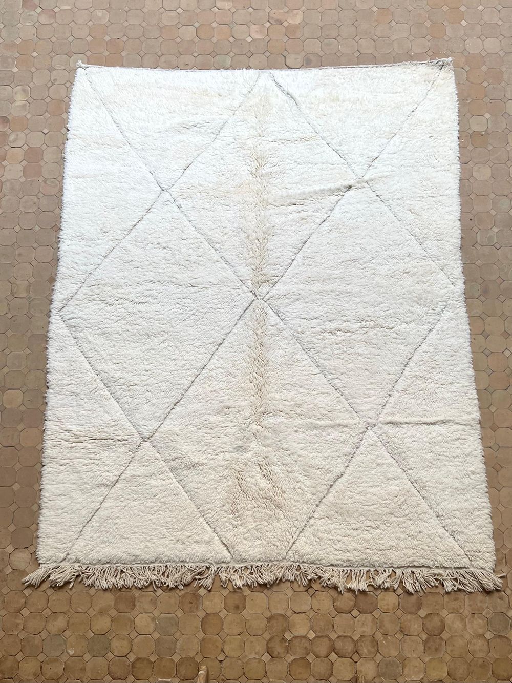 Moroccan All White Rug 270x205cm