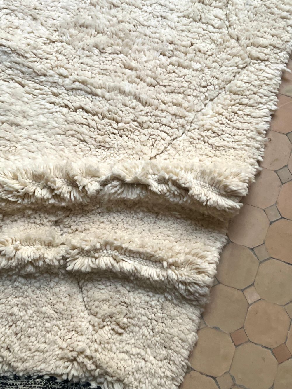 Moroccan All White Rug 250x175cm