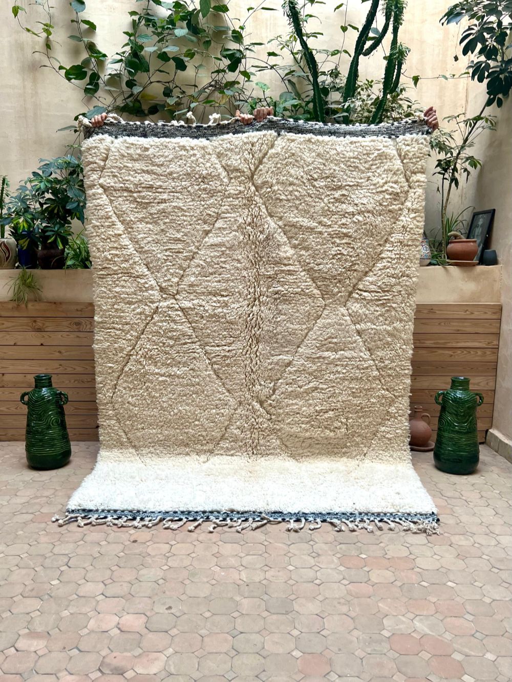 Moroccan All White Rug 250x175cm