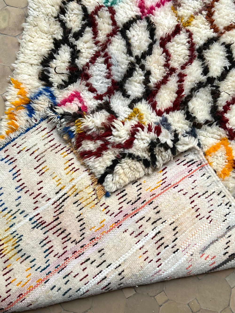 Marokkolainen vintage Azilal-matto 180x90cm