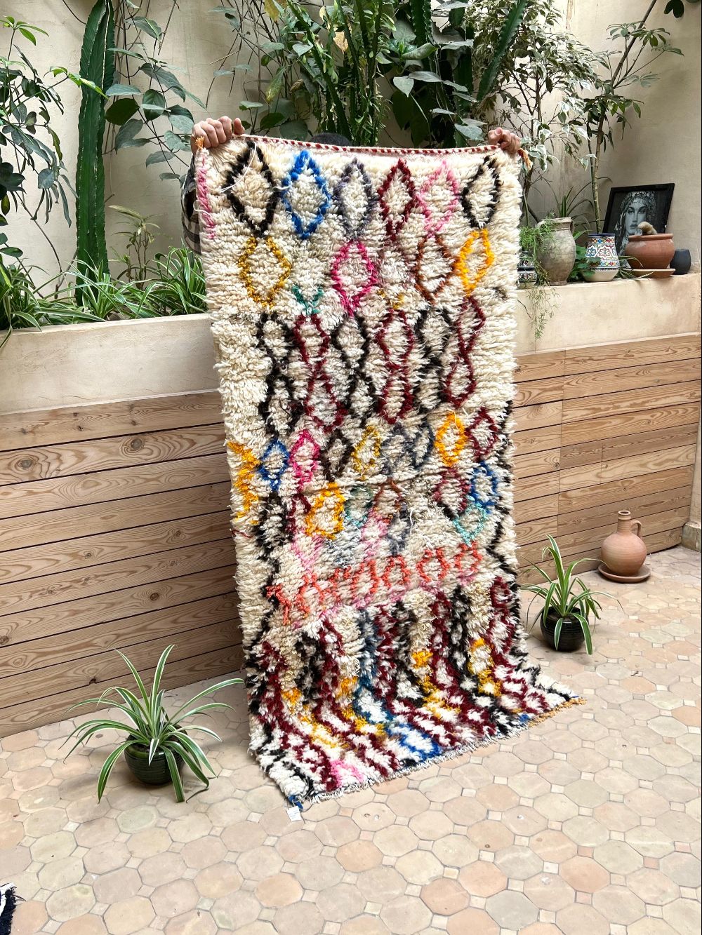 Marokkolainen vintage Azilal-matto 180x90cm