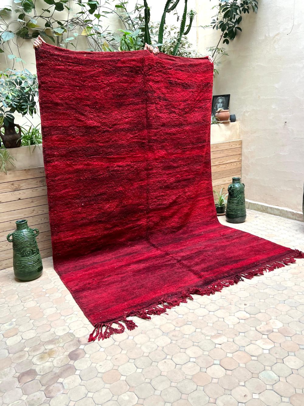 Marokkolainen vintage yksivärinen matto 300x195cm