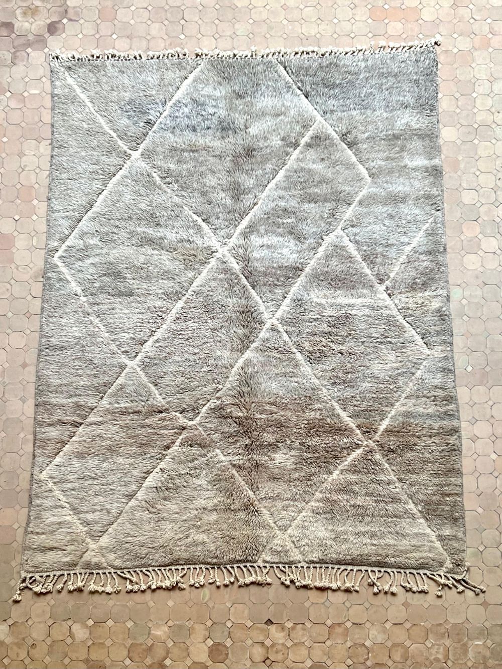 Order by Size: Moroccan Grey Bear Mrirt Rug