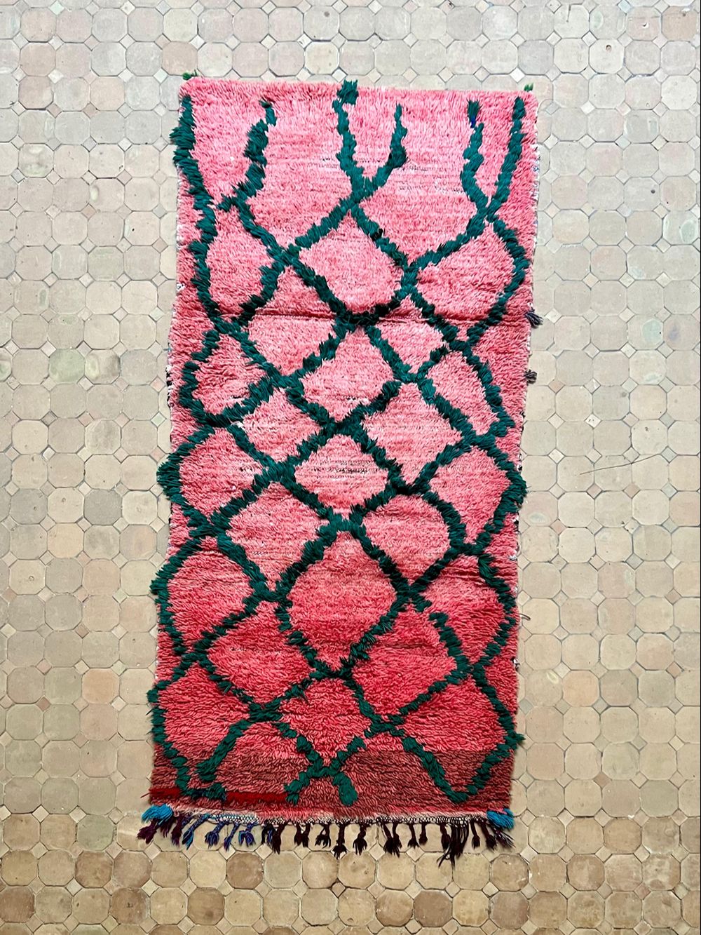 Marokkolainen vintage Azilal-matto 205x95cm