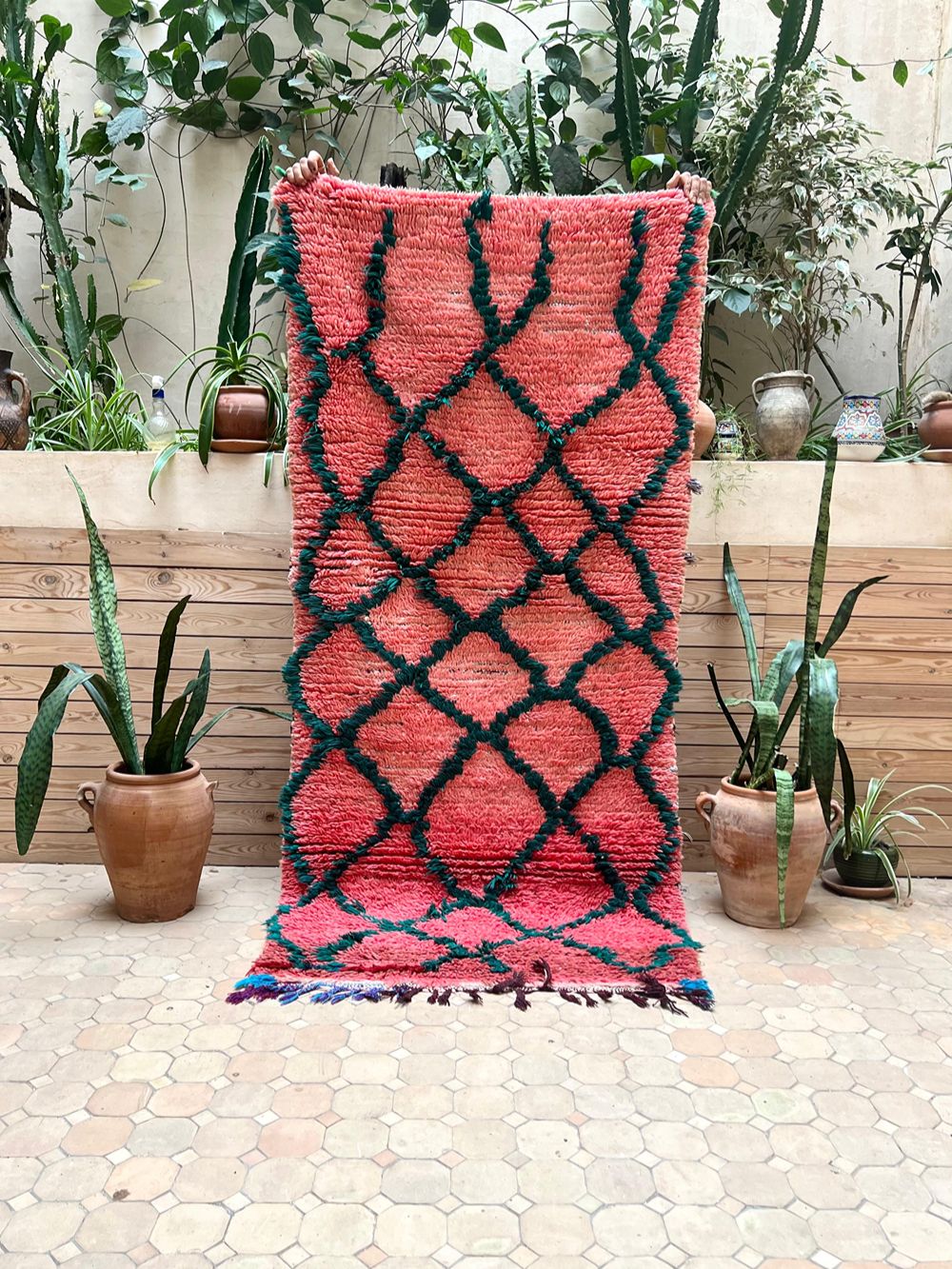 Marokkolainen vintage Azilal-matto 205x95cm