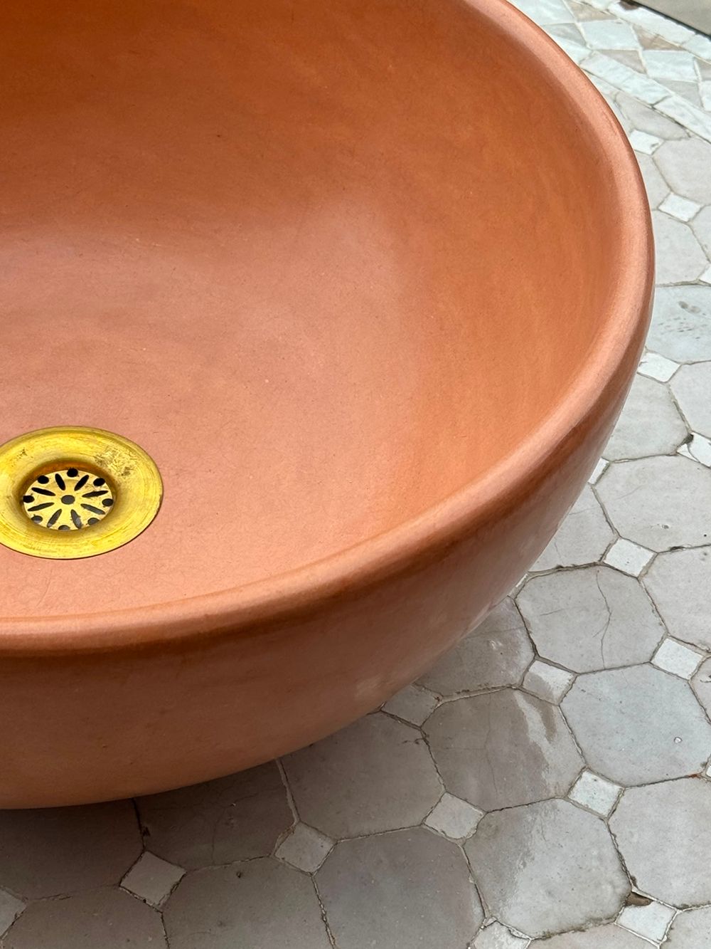 Moroccan Washbasin sink Terracotta pink Tadelakt
