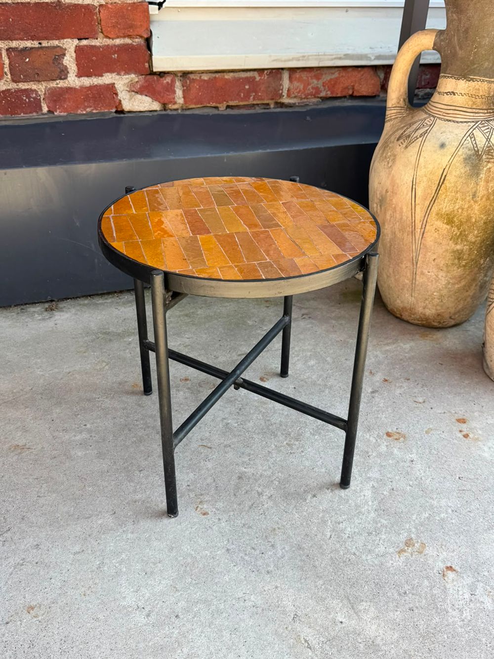 Mosaic side table Mustard