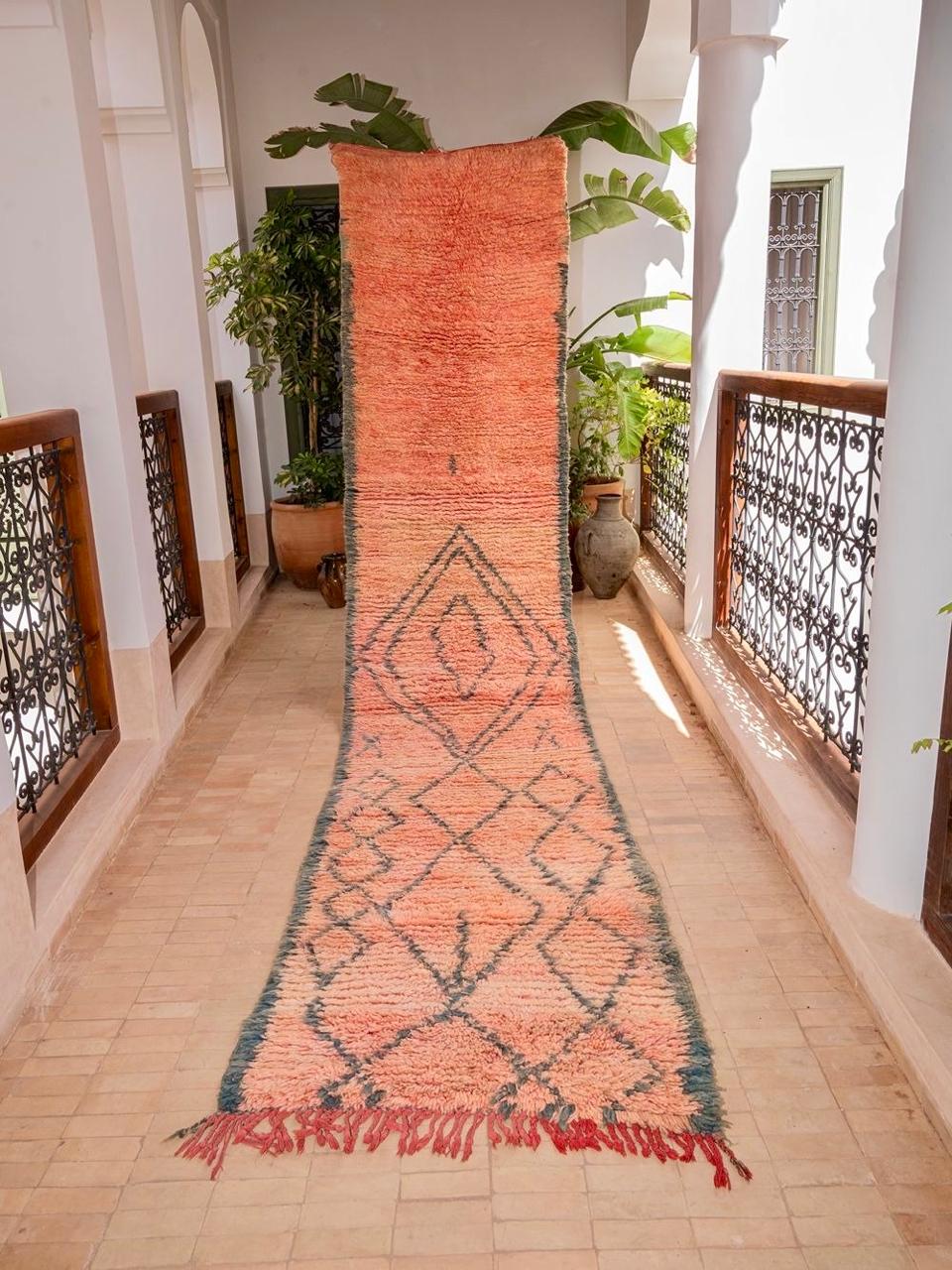 Moroccan Vintage Boujaad Runner Rug 370x80cm
