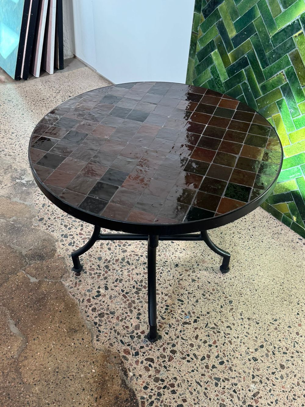 Mosaic Table Burned Brown