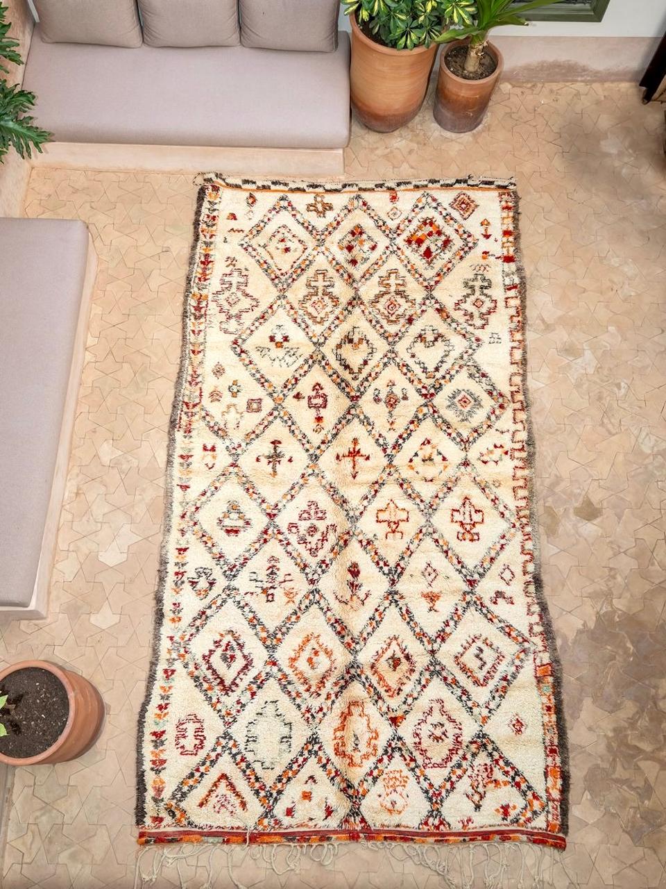 Marokkolainen vintage Beni Ouarain matto 365x200cm