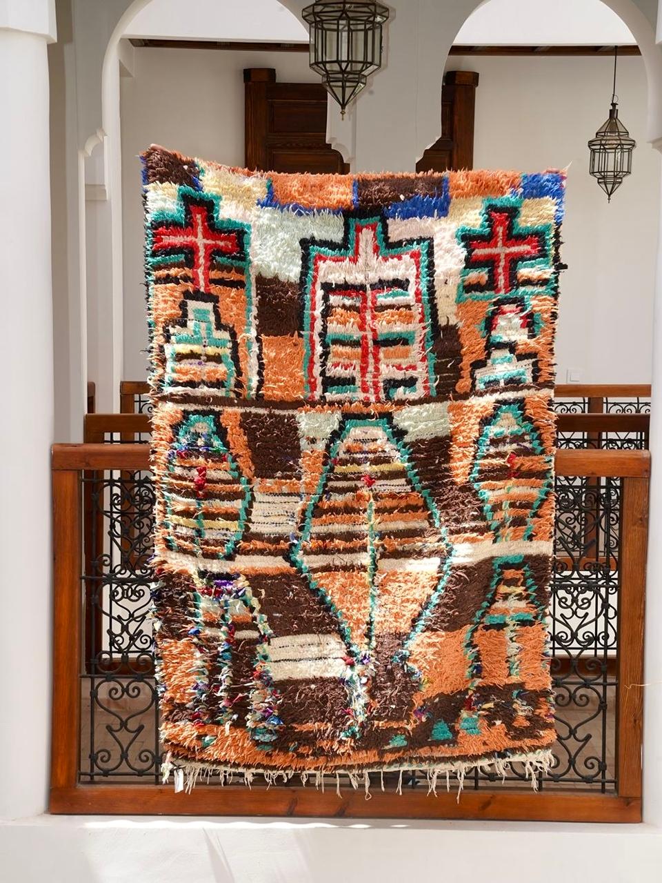 Moroccan Vintage Boucherouite Rug 155x110cm