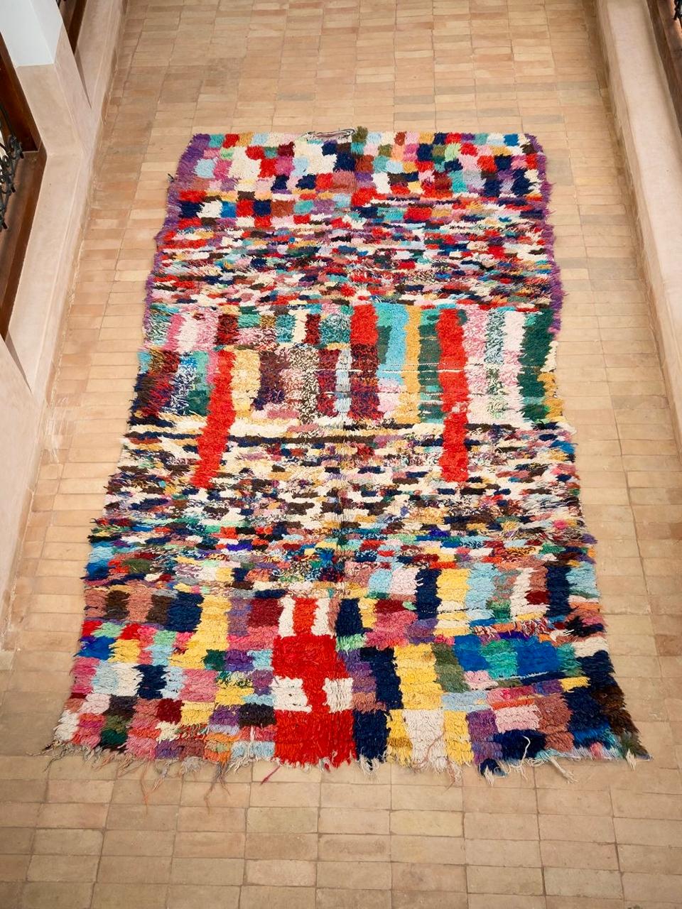 Moroccan Vintage Boucherouite Rug 210x120cm