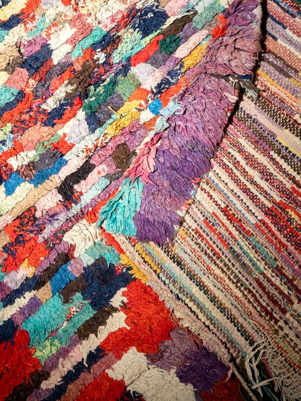 Moroccan Vintage Boucherouite Rug 210x120cm