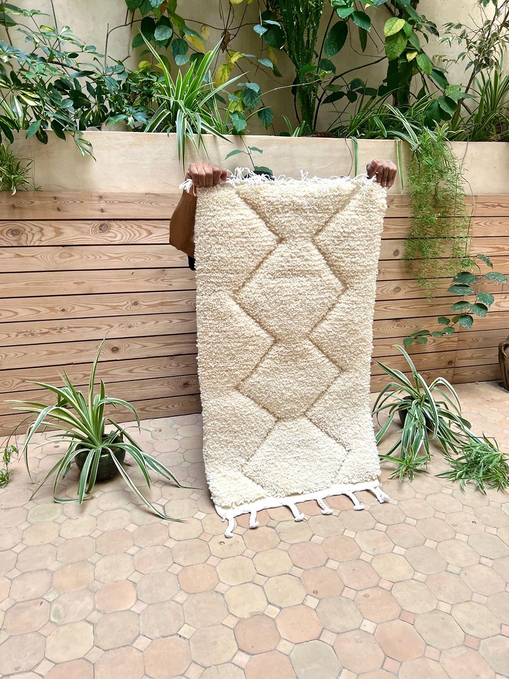 Moroccan All White Rug 100x60cm