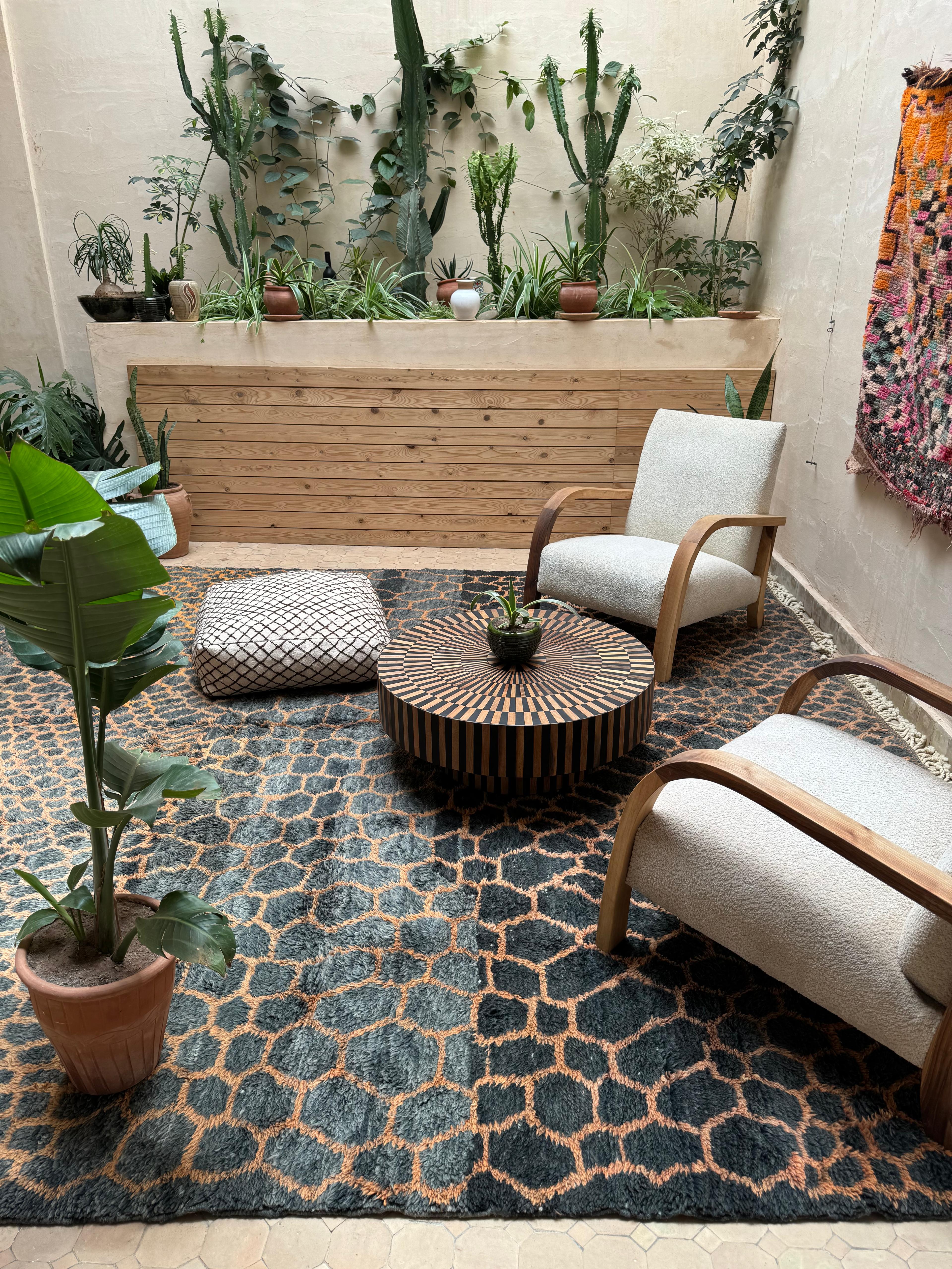 Moroccan Black Panther Rug 415x320cm