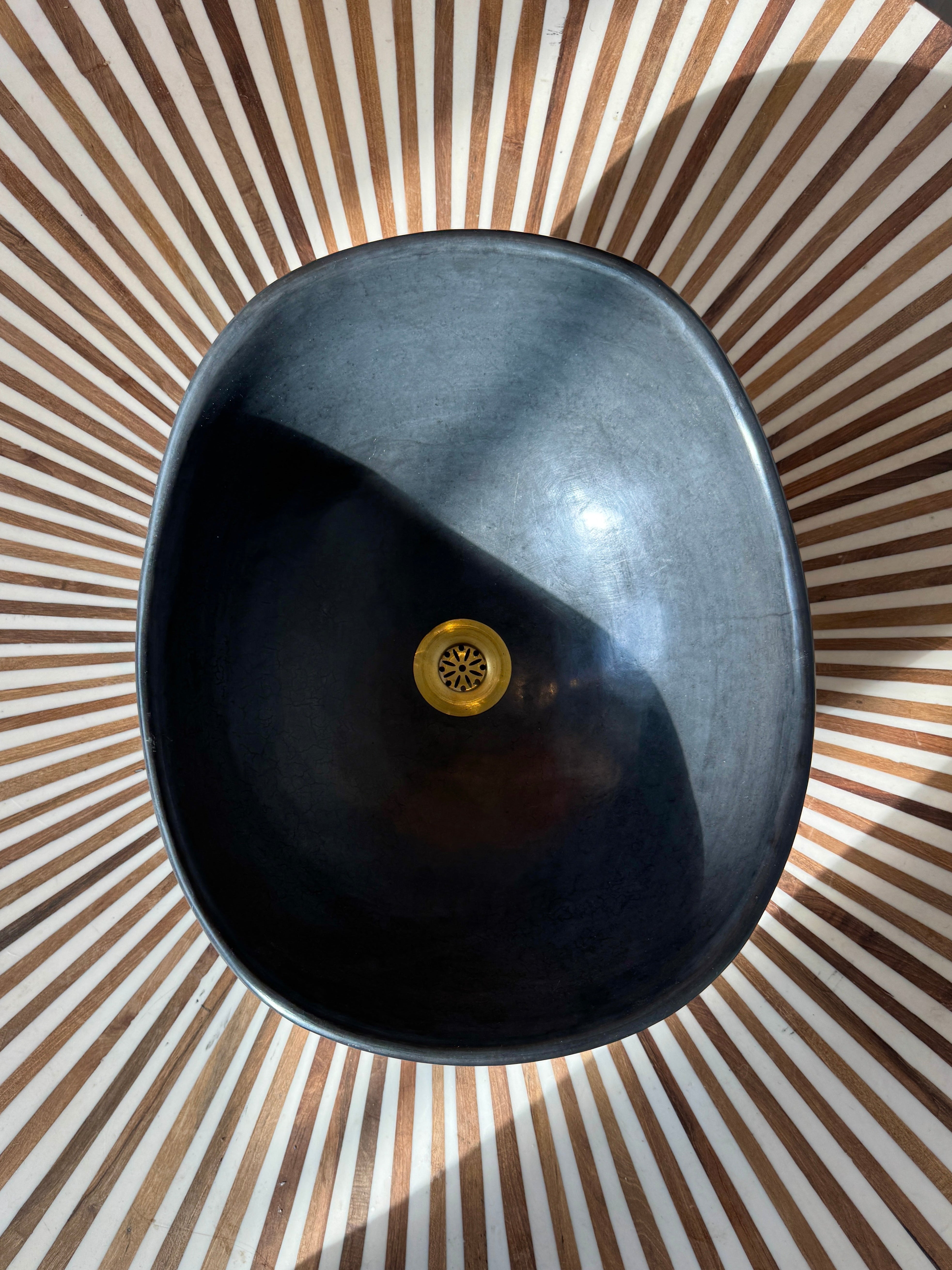 Moroccan Washbasin sink graphite grey Tadelakt