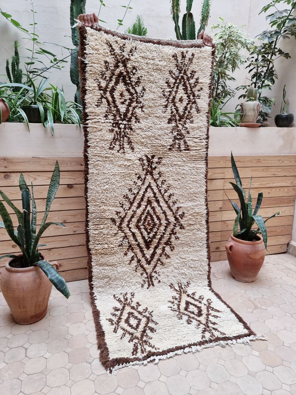 Marokkolainen vintage Beni Ouarain matto 205x80cm
