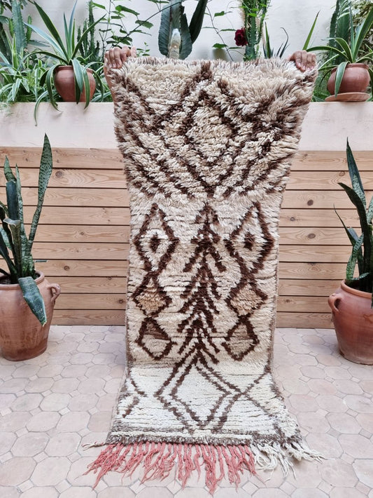 Moroccan vintage Beni Ouarain Rug 150x60cm