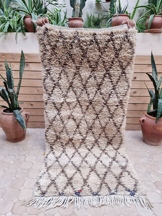 Marokkolainen vintage Beni Ouarain matto 165x75cm