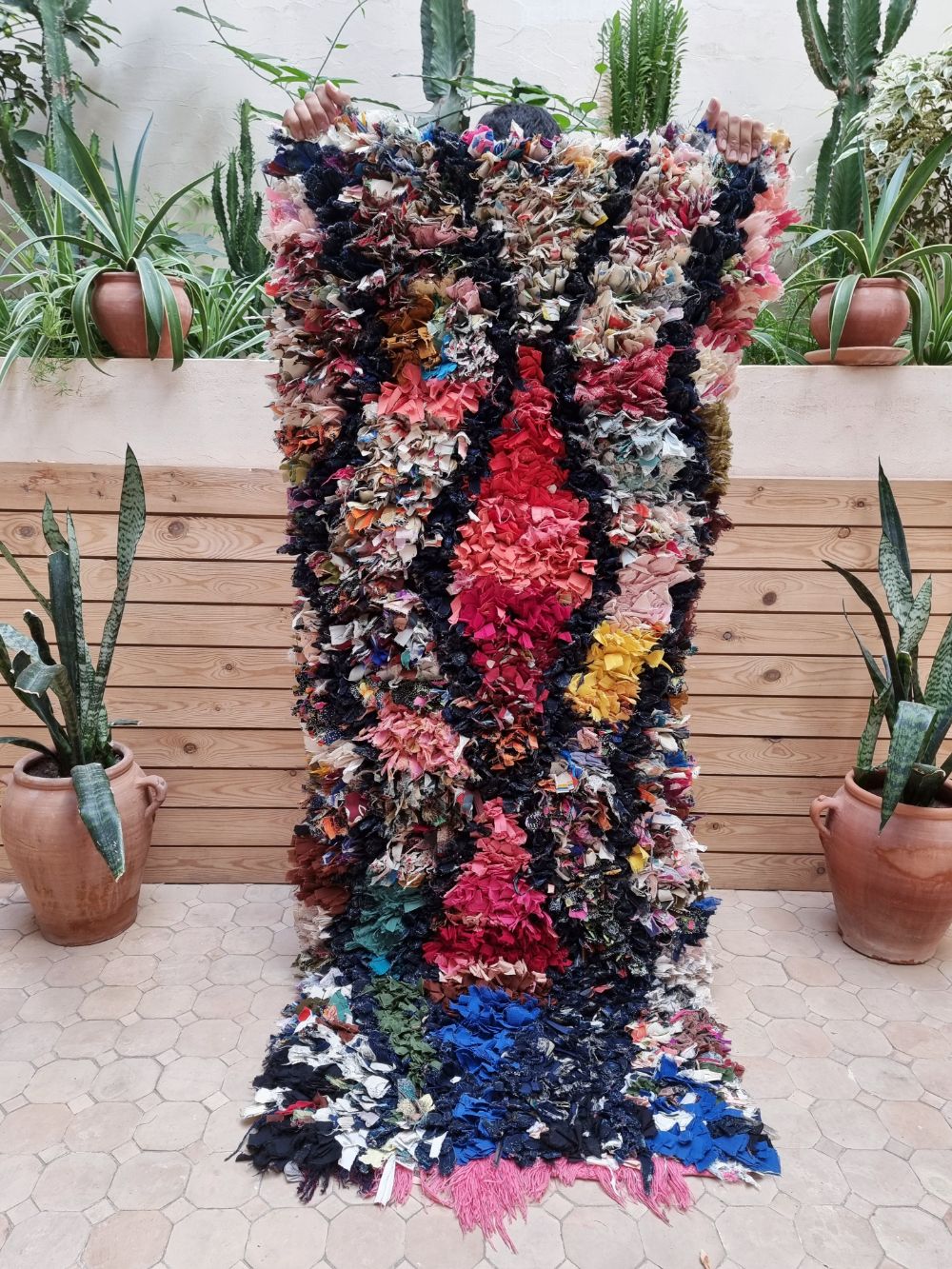 Marokkolainen vintage Boucherouite matto 180x75cm