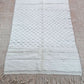 Moroccan All White Rug 280x185cm