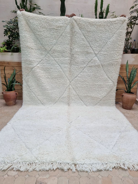 Moroccan All White Rug 325x200cm