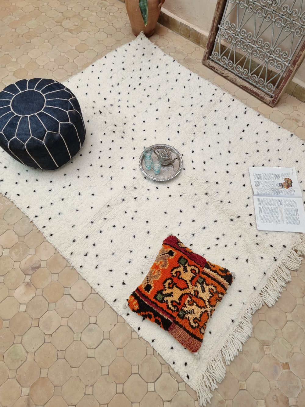 Moroccan Dotted Rug 185x150cm