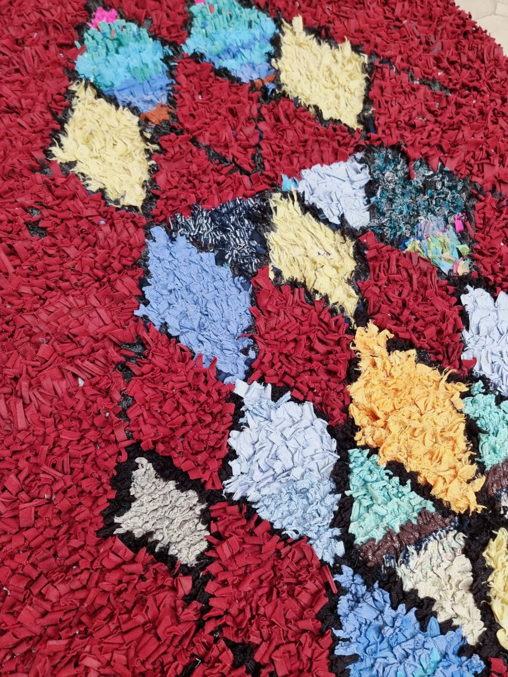 Marokkolainen vintage Boucherouite matto 170x90cm