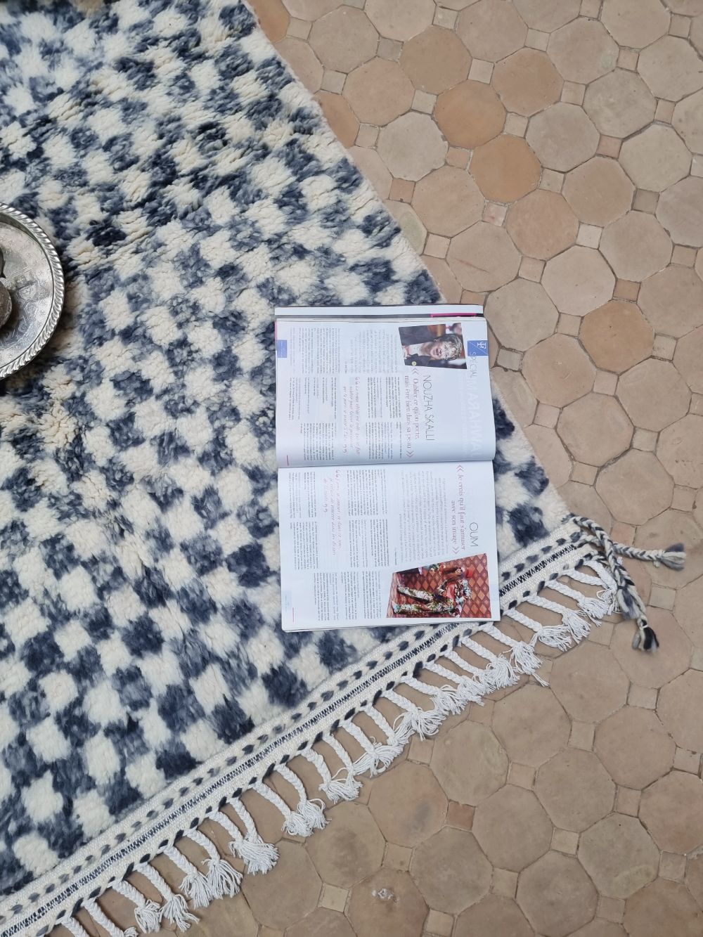 Marokkolainen ruudullinen matto 150x110cm