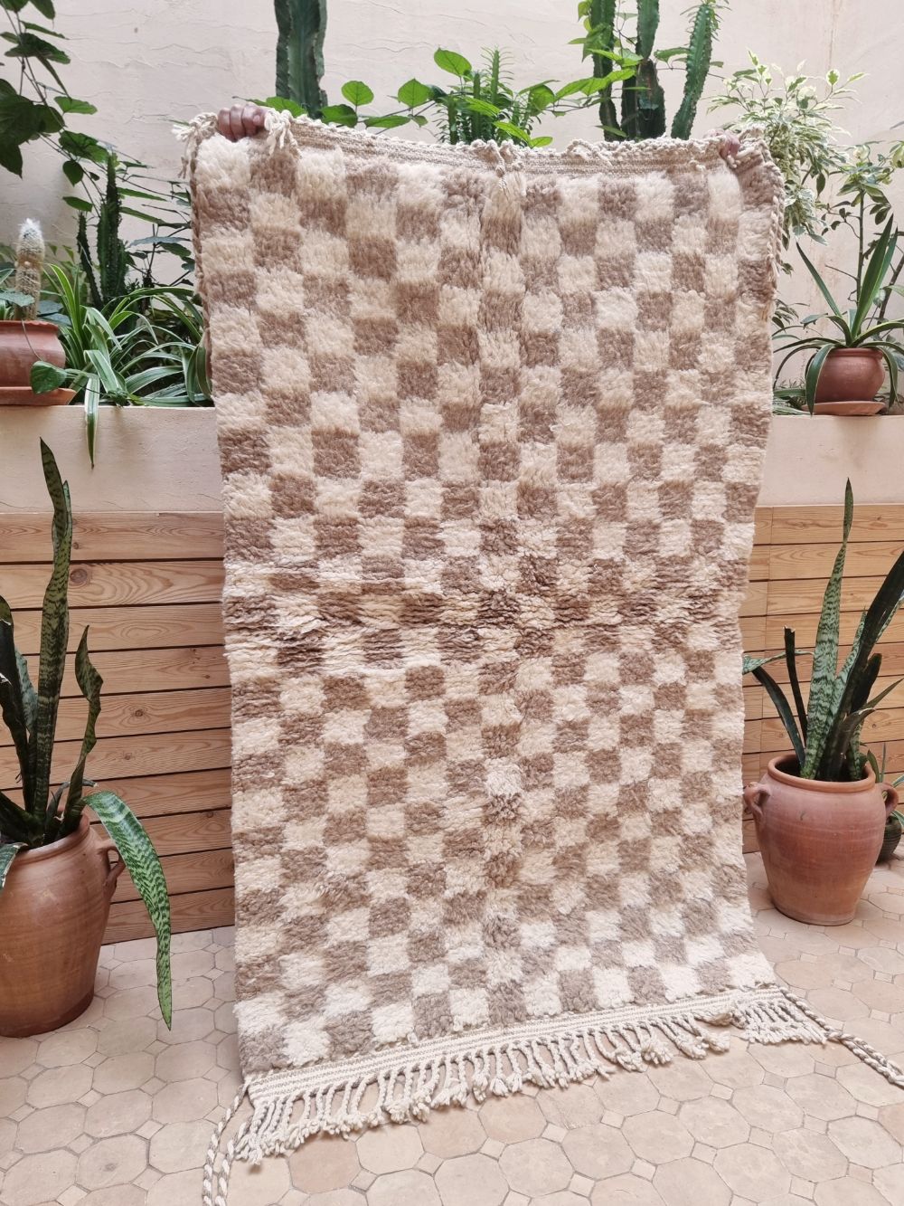 Marokkolainen ruudullinen matto 165x110cm