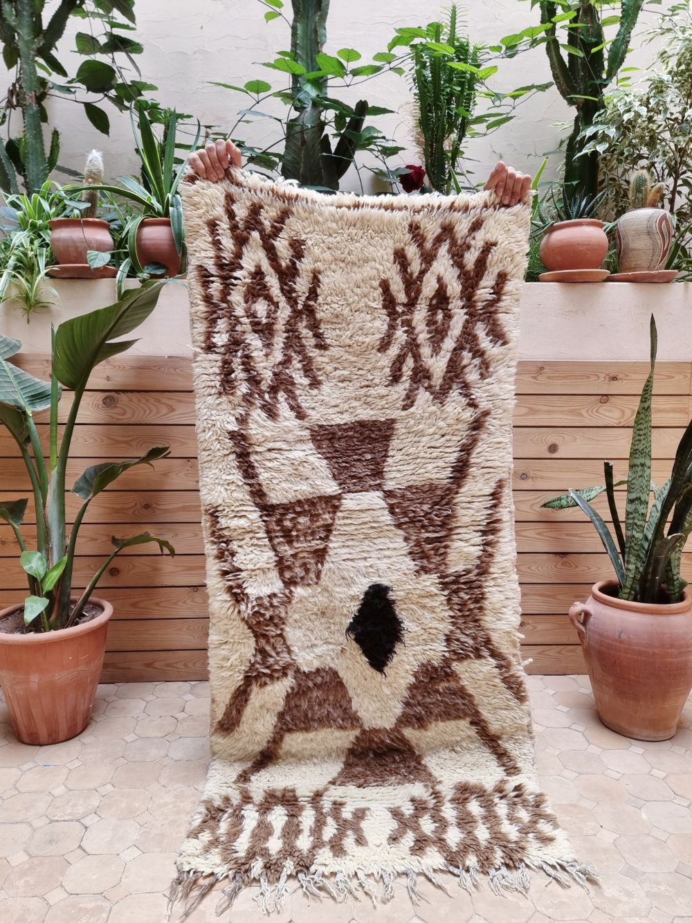 Marokkolainen vintage Azilal-matto 155x65cm