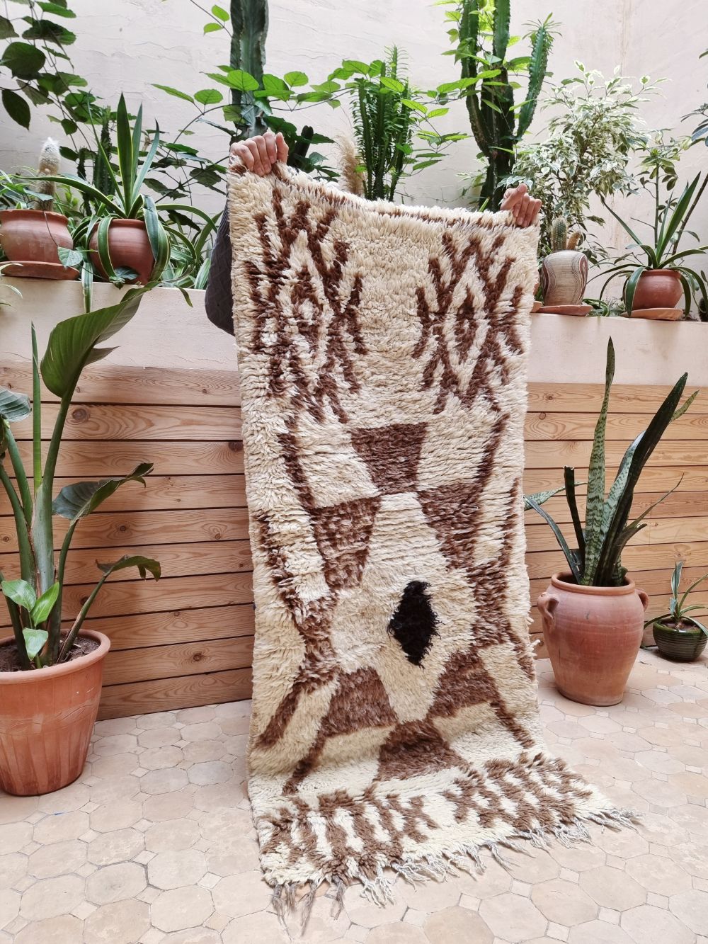 Marokkolainen vintage Azilal-matto 155x65cm