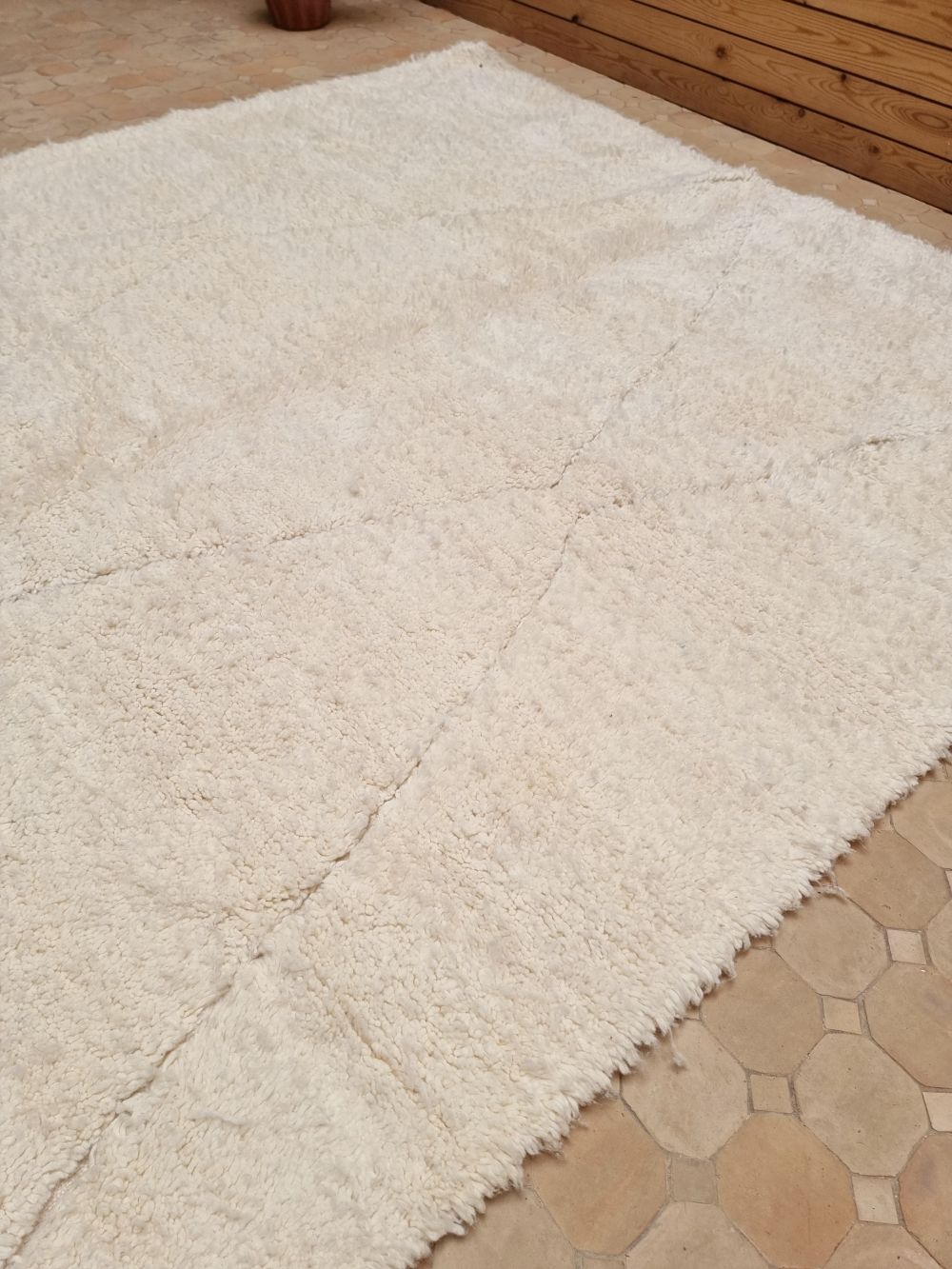 Moroccan All White Rug 300x205cm