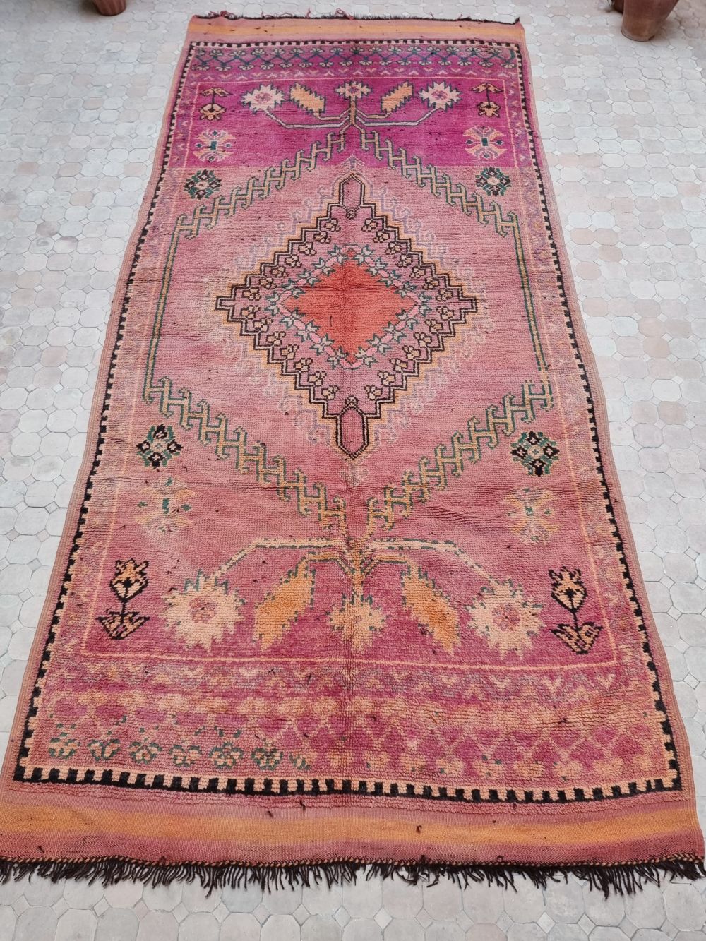Moroccan Vintage Boujaad Rug 395x185cm