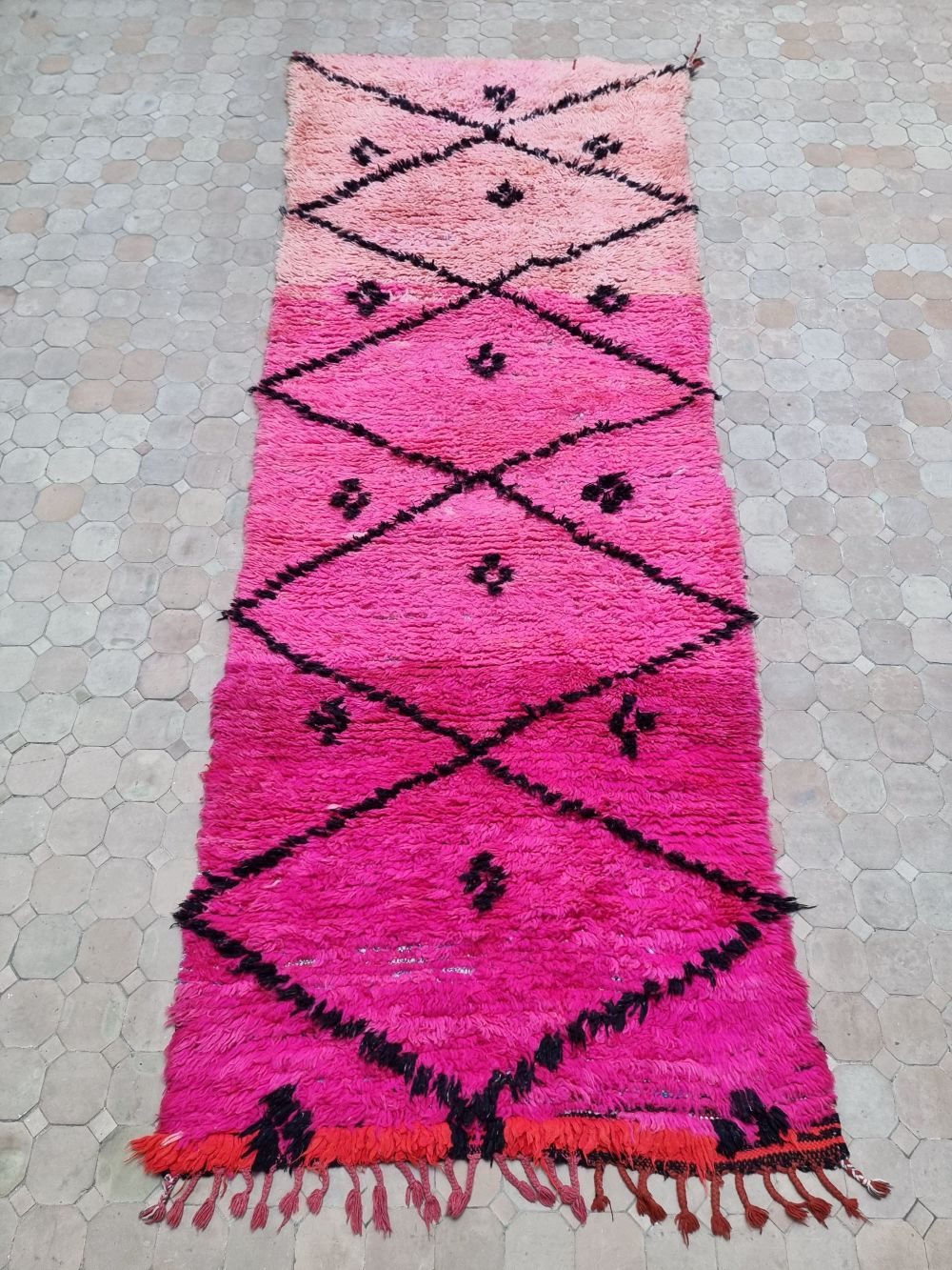 Marokkolainen vintage Boujaad käytävämatto 270x100cm
